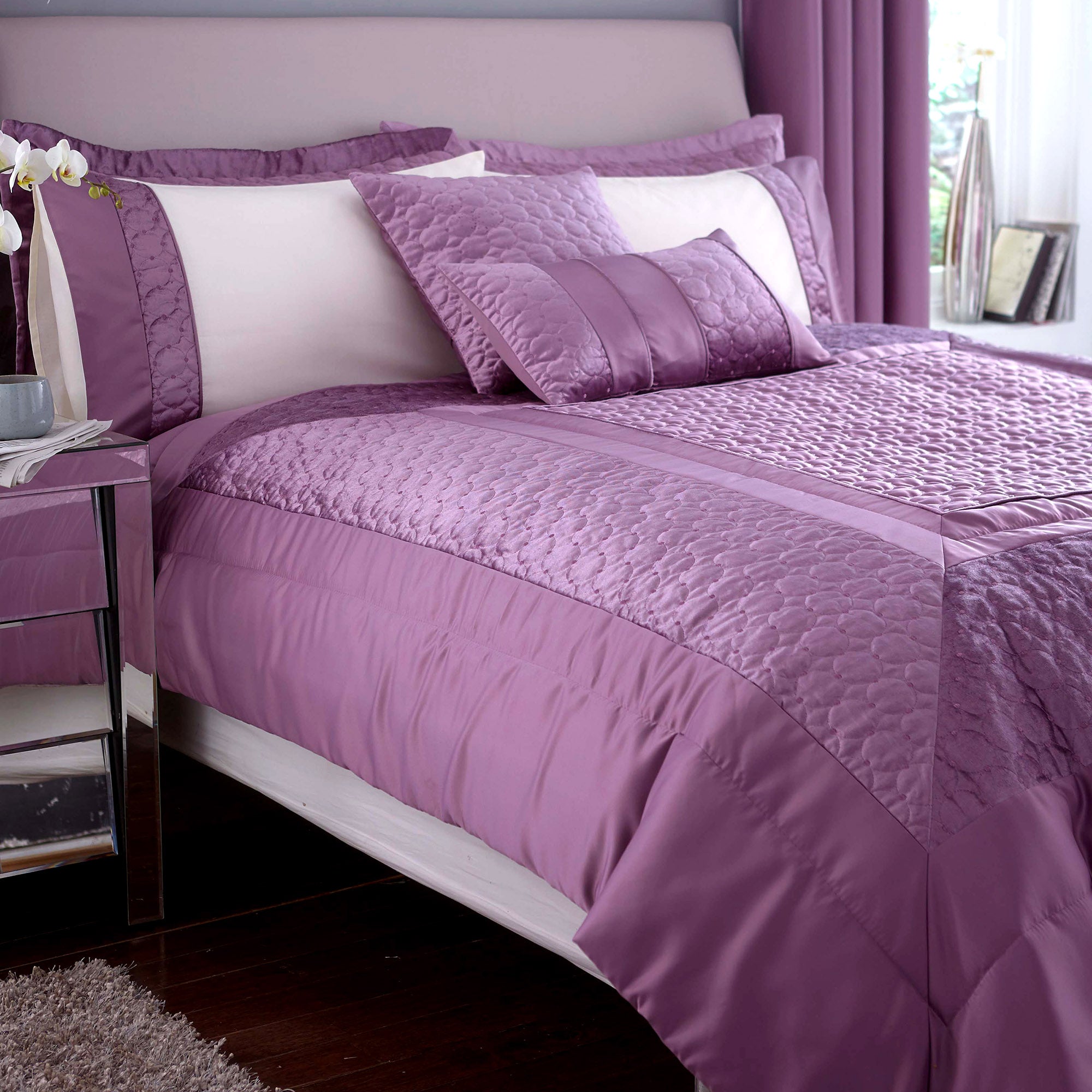 Vienna Heather Bedspread | Dunelm