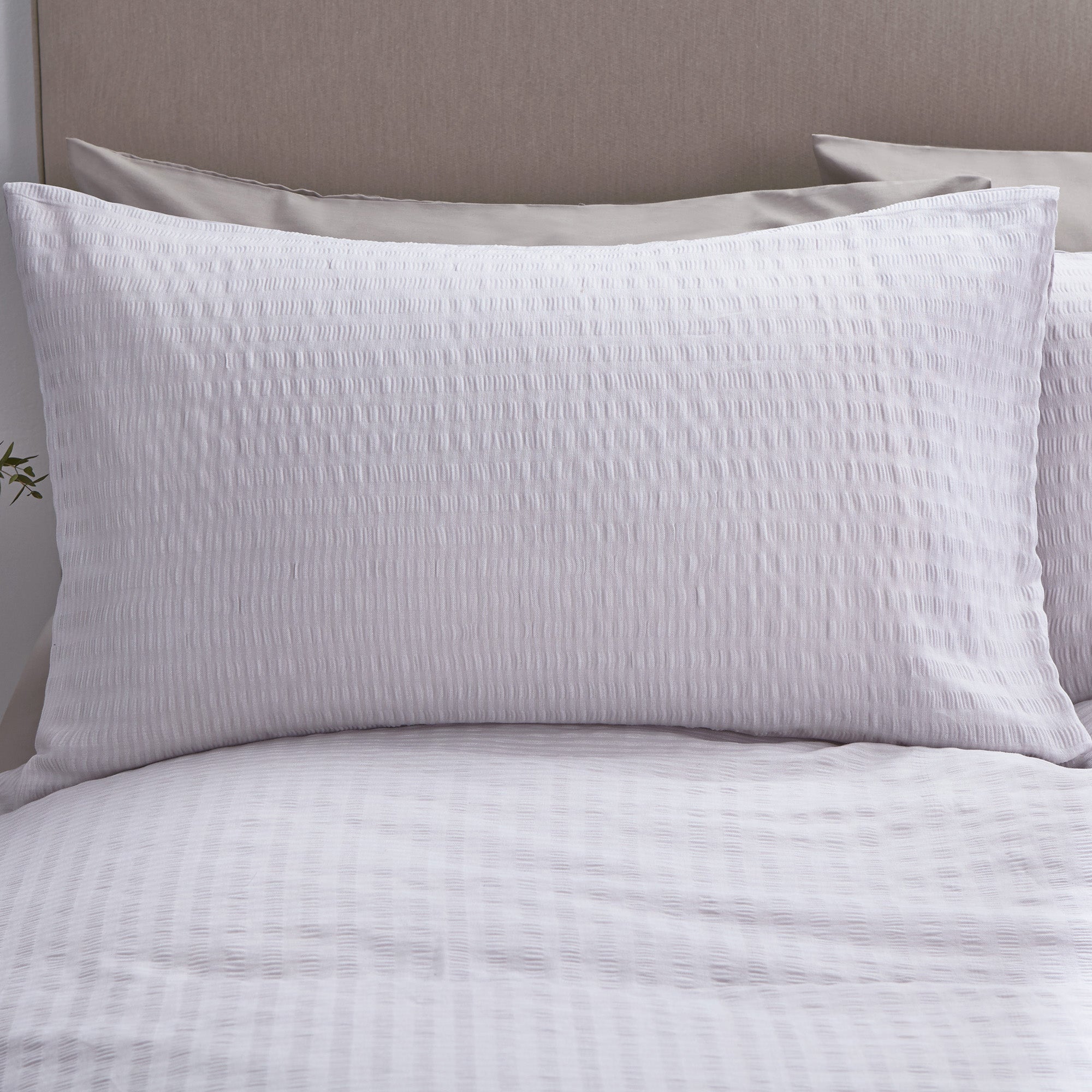 Logan Seersucker Grey Bed Linen Collection | Dunelm