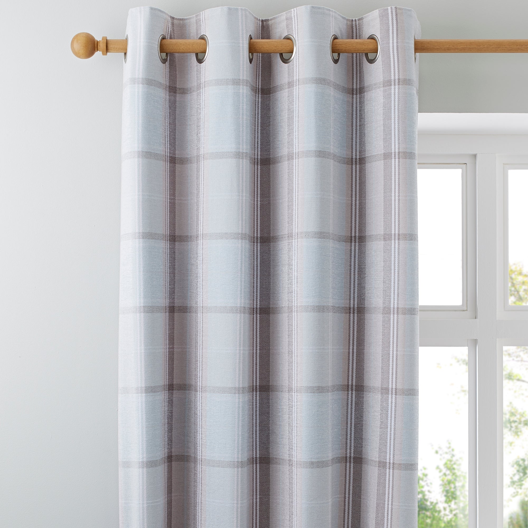 Dorma Sherbourne Duck Egg Lined Eyelet Curtains | Dunelm