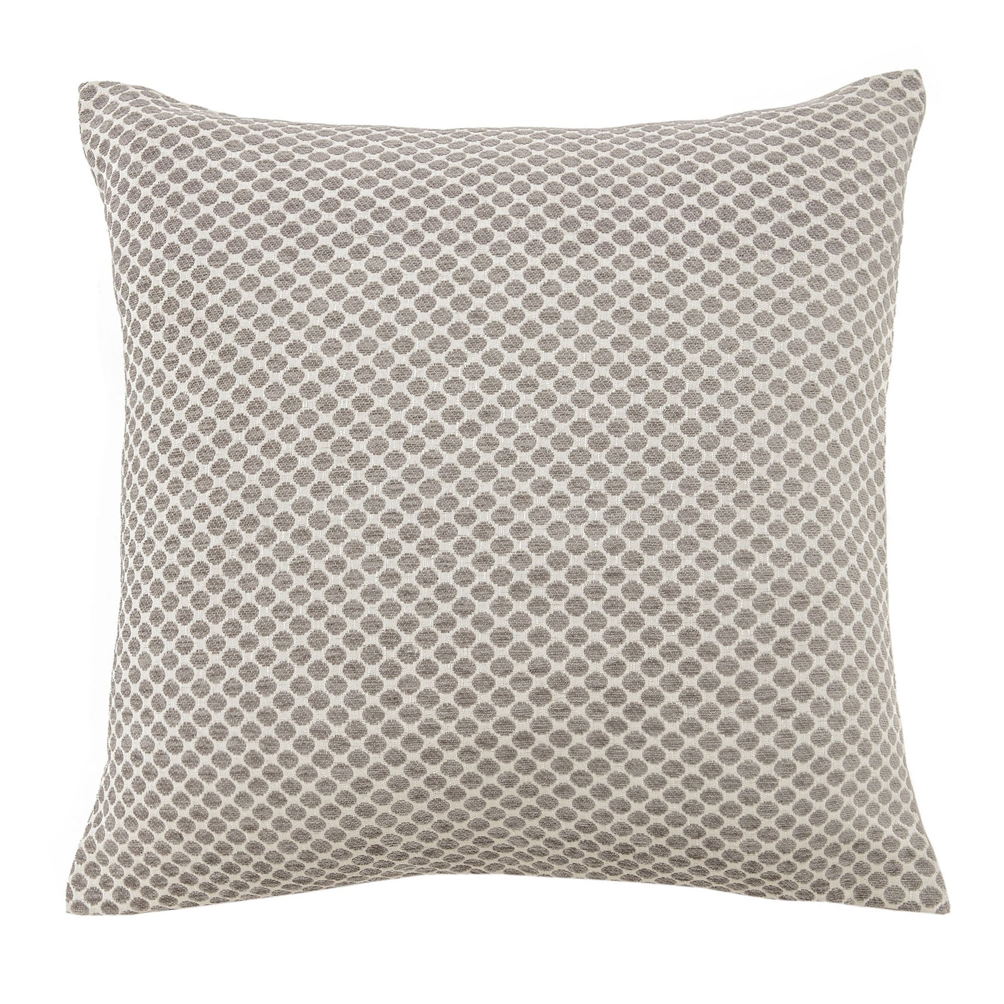 Large Chenille Natural Polkadot Cushion | Dunelm