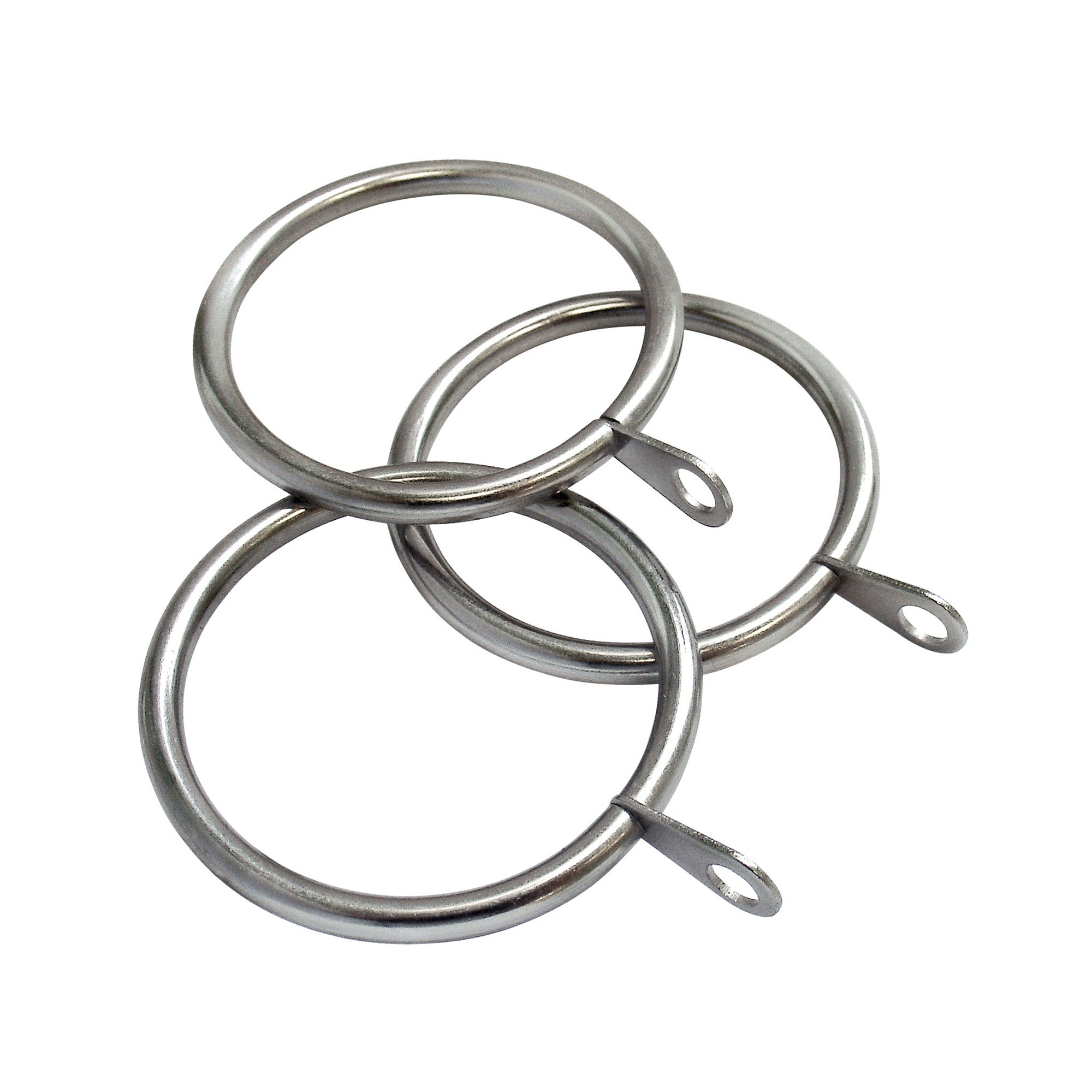 Pack of 12 Holford Satin Silver Curtain Rings Dia. 28mm | Dunelm
