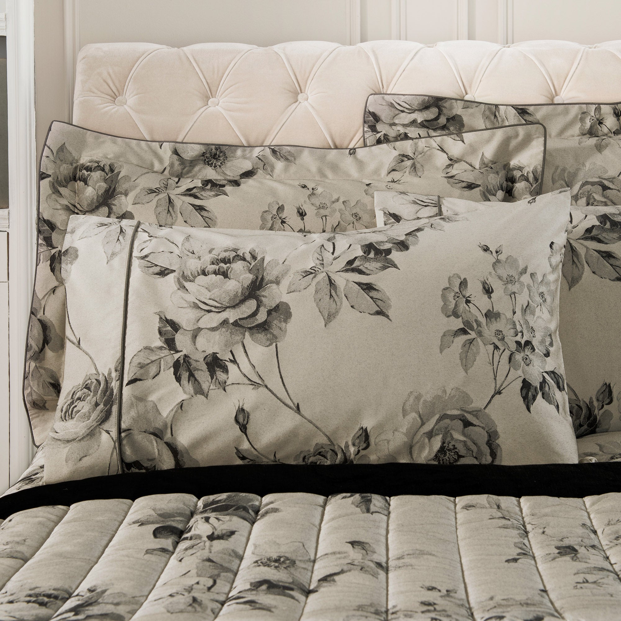 Dorma Harriet Charcoal Bed Linen Collection | Dunelm