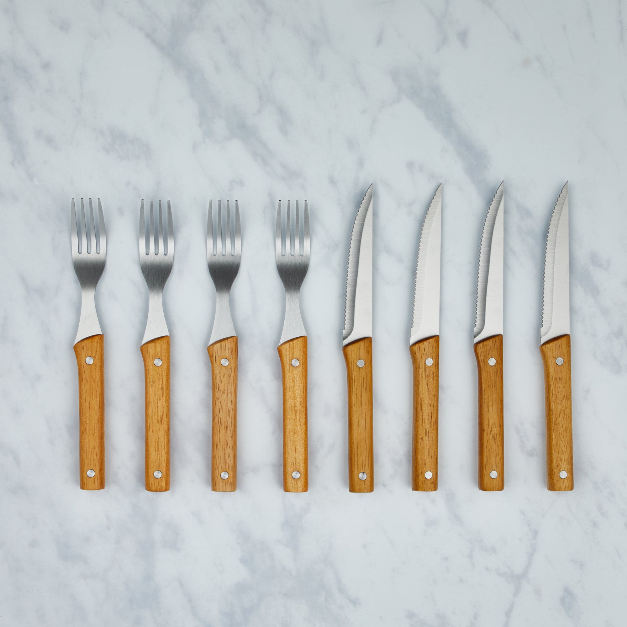 Dark Wooden Handle 16 Piece Set Cutlery Set | Dunelm