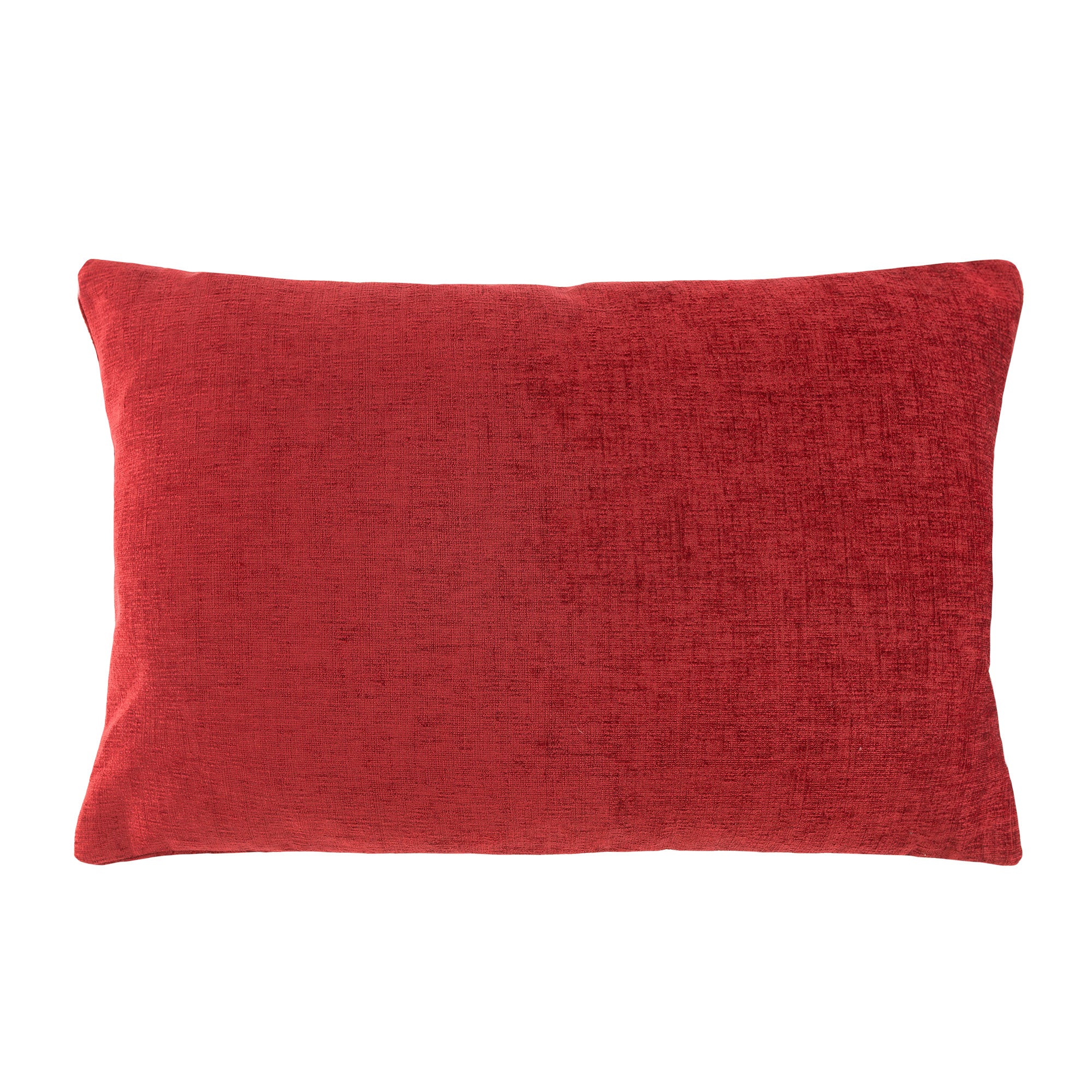 Large Chenille Rectangular Red Cushion | Dunelm