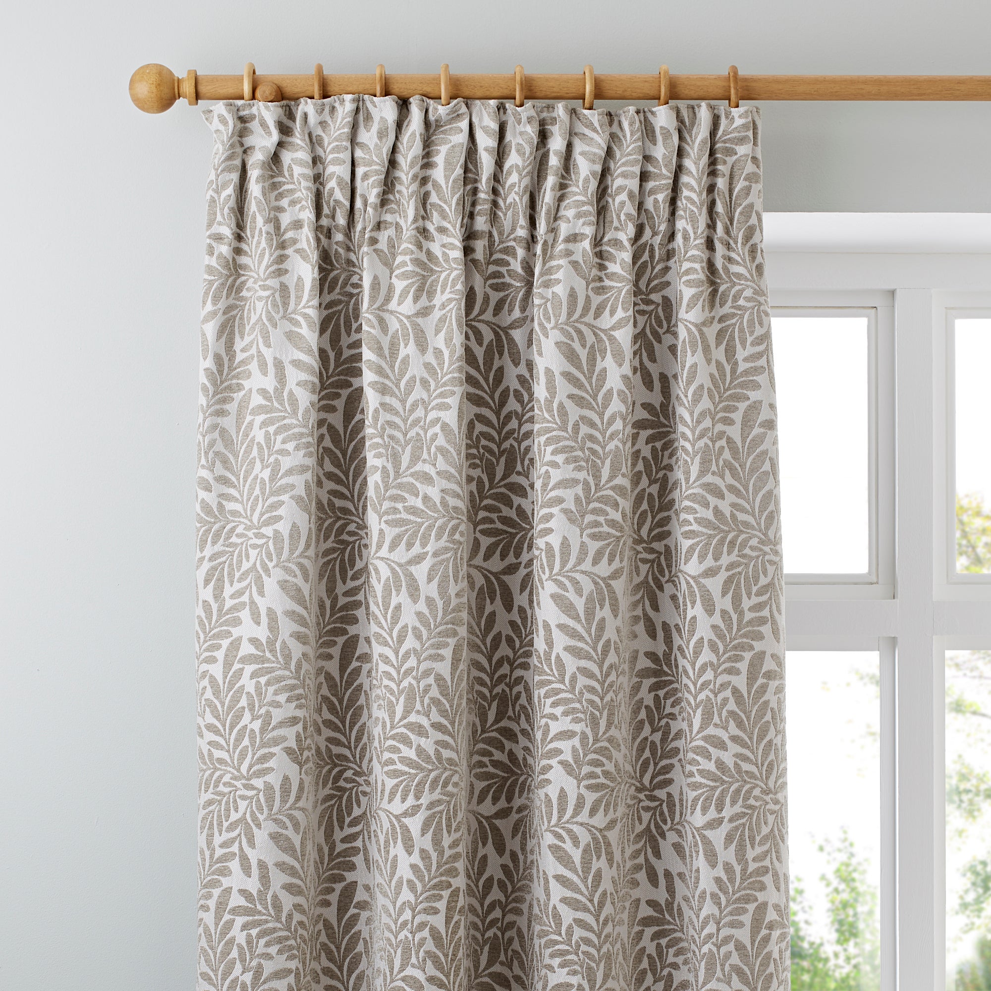 Dorma Lyndhurst Natural Lined Pencil Pleat Curtains Natural