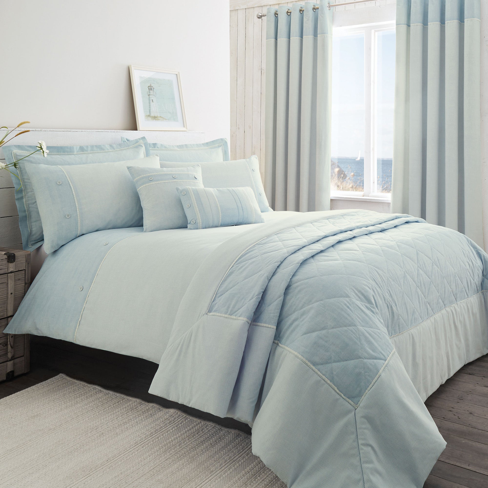 Millie Blue Bed Linen Collection | Dunelm