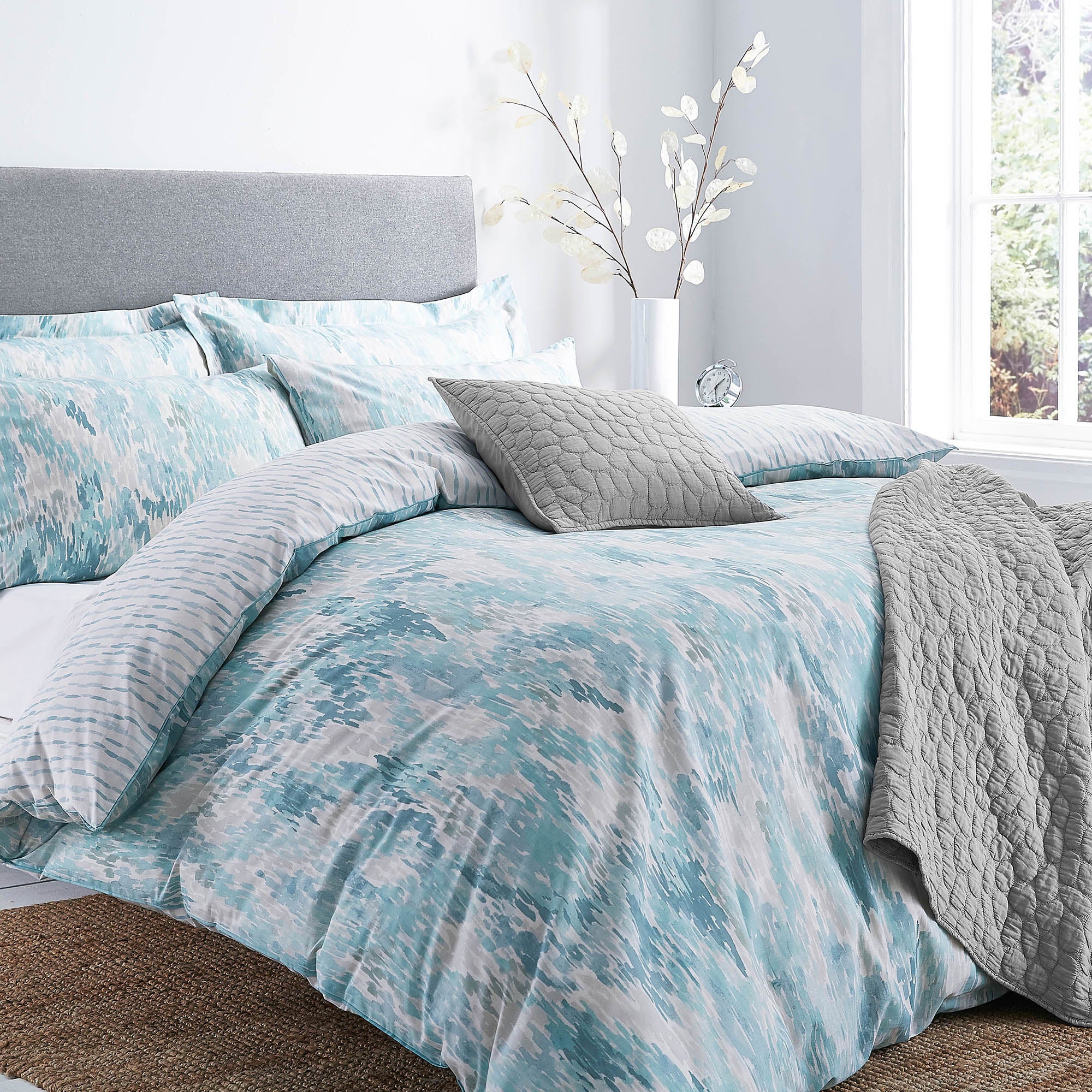 Waves Teal Bed Linen Collection | Dunelm