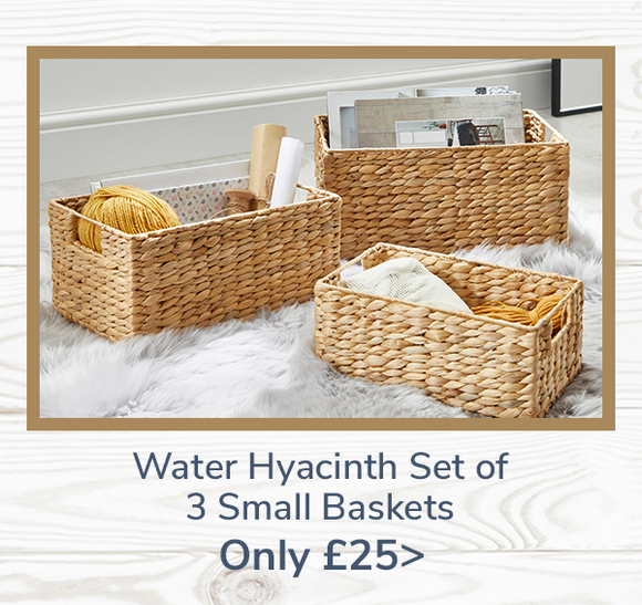 Water Hyacinth Set of 3 Small Baskets