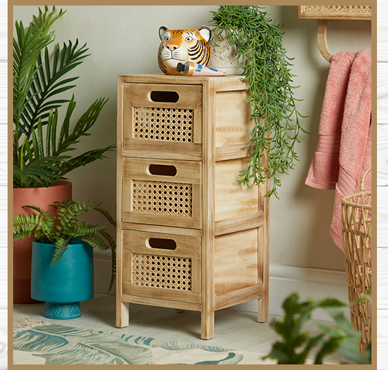 French Cane Natural Drawers