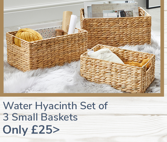 Water Hyacinth Set of 3 Small Baskets