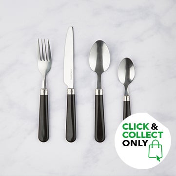 Black 16 Piece Cutlery Set