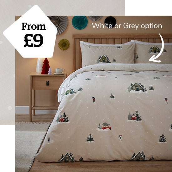 Christmas Scene 100% Cotton Duvet Cover Set