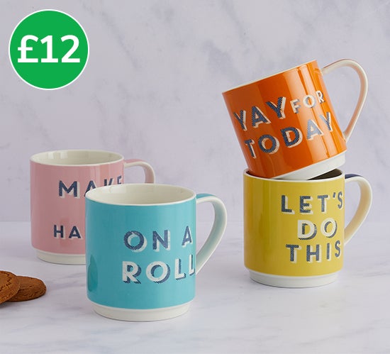 Slogan Stacking Mugs £12