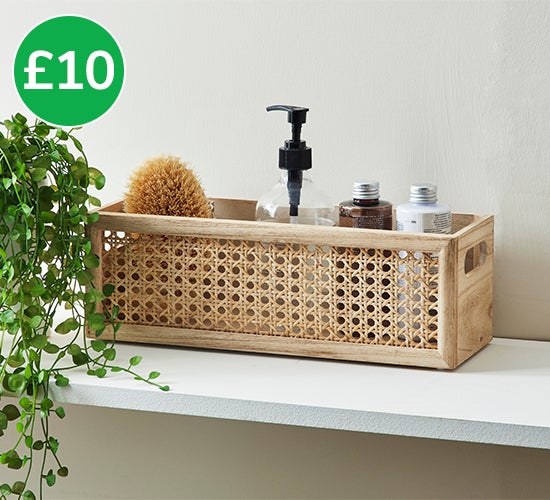 French Cane Natural Storage Basket £10