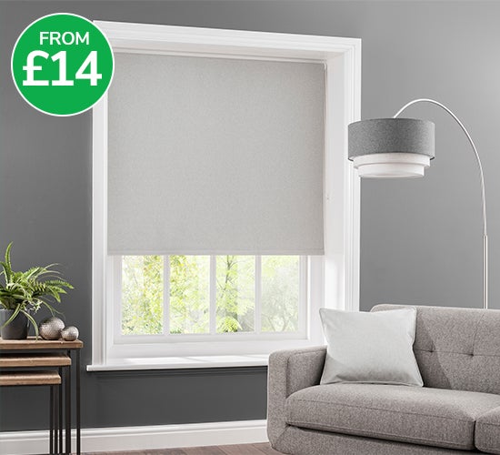 Luna Dove Grey Blackout Roller Blind From £14