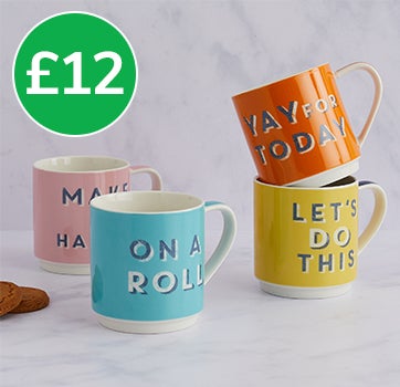 Slogan Stacking Mugs £12