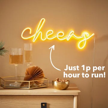 Neon Effect Cheers Sign