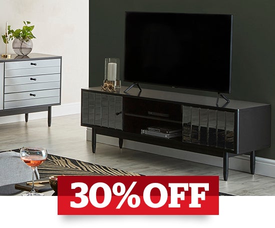 Loren Wide Mirroed TV Unit