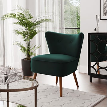 Eliza Velvet Chair Bottle Green