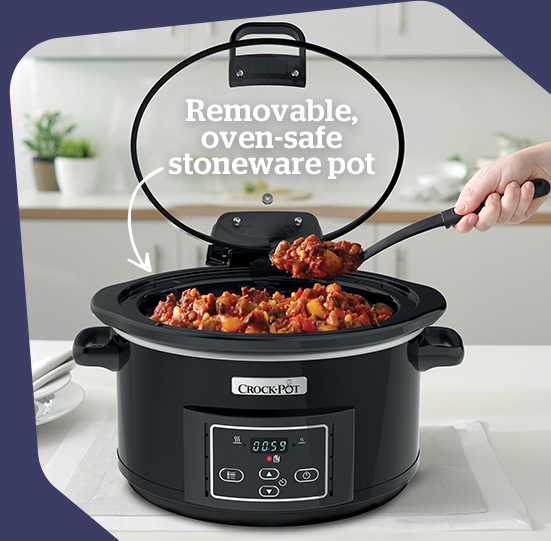 Removable, oven-safe stoneware pot