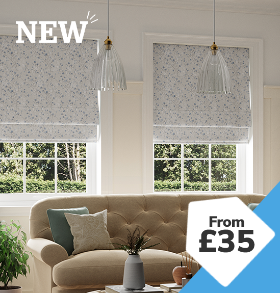 Freya Ashley Blue Blackout Roman Blind