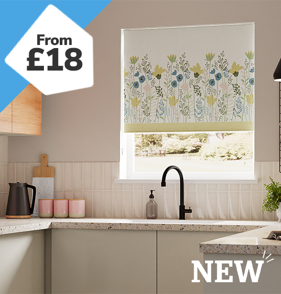 Abstract Floral Blackout Roller Blind