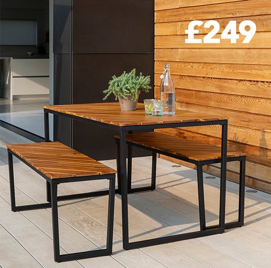 Elements 4 Seater Compact Wooden Dining Set