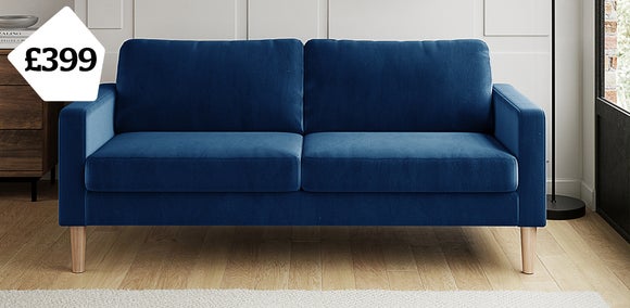 Jacob Velvet 3 Seater Sofa