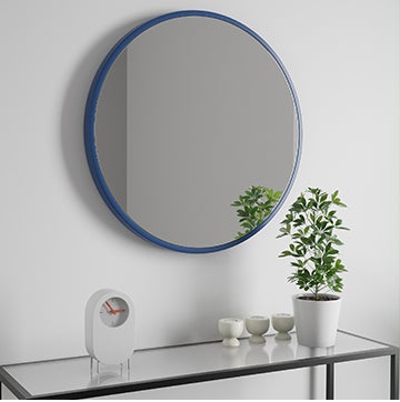 Elements Round Wall Mirror 55cm Navy